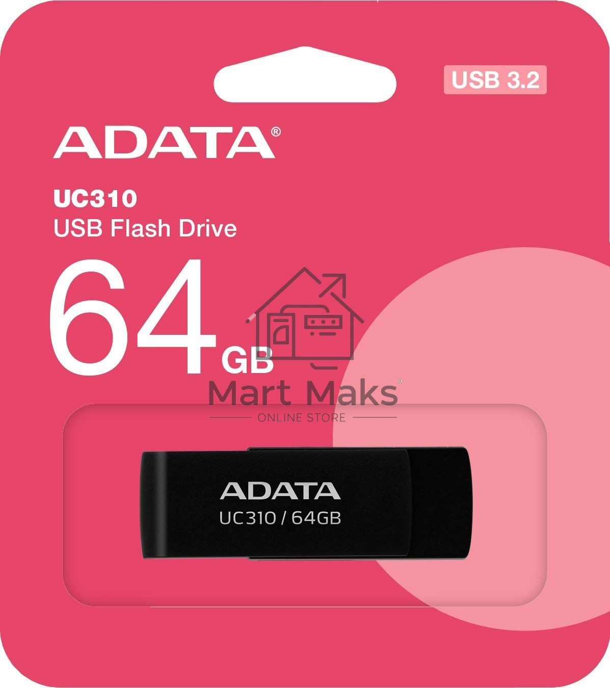 Флешка USB R/W ADATA R/W USB3 64GB UC310-64G-RBK