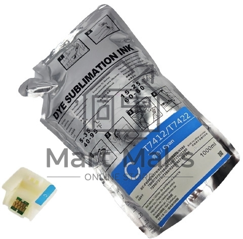Картридж струйный Cactus CS-EPT7412 (T7412) голубой (1100 мл) для Epson SureColor SC-F6000/6200/7000