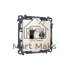 Комплект механизма розетки компьютерной + TV оконечной RJ-45 с автоматической защитной шторкой ALFA Бежевый матовый QUANT (AP3325, VM195) MA332510