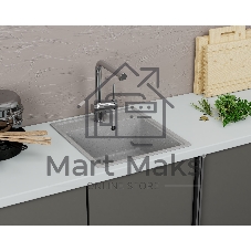 Мойка для кухни BAU Stil Pro 43х49, без выпуска, серый камень