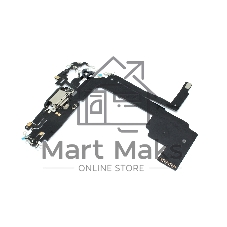 Шлейф с разъемом зарядки и микрофоном для iPhone 15 Pro Max (A3106), черный