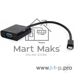 Переходник miniDisplayPort - VGA, Cablexpert A-mDPM-VGAF-02, 20M/15F, длина 15см, черный, пакет