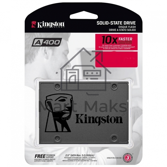 Накопитель SSD Kingston A400, 480GB, SATA III, 2.5