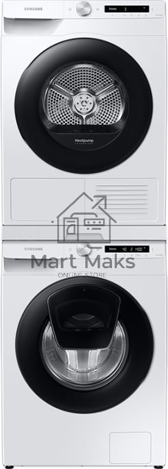 Сушильная машина Samsung DV90T5240AW/LP белый, 9 кг, сушка - тепловой насос, программ - 14, 60 x 85 x 65 см