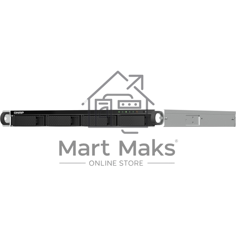 Сетевое хранилище SMB QNAP TS-464U-8G NAS 4 HDD trays, rackmount 1U, 1 PSU. 4-core Intel Celeron N5105/N5095 2.0-2.9 GHz, 8 GB RAM MAX, 2x2.5GbE, 2xUSB 3.2 Gen 2 (10Gbps), 2xUSB 2.0, 1xHDMI, PCIe Gen 3 x2, W/o rail kit RAIL-B02