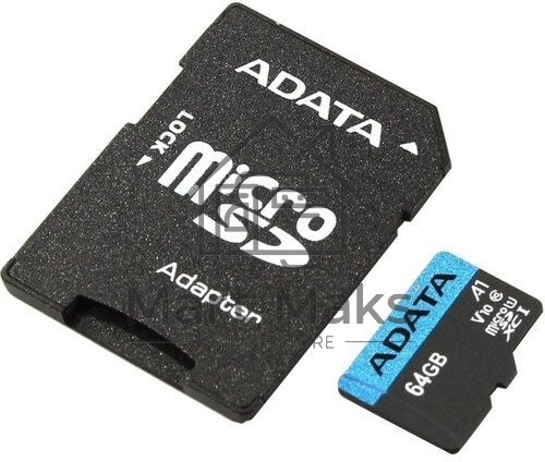 Флеш карта microSD 64GB ADATA microSDHC Class 10 UHS-I A1 100/25 MB/s (SD адаптер)