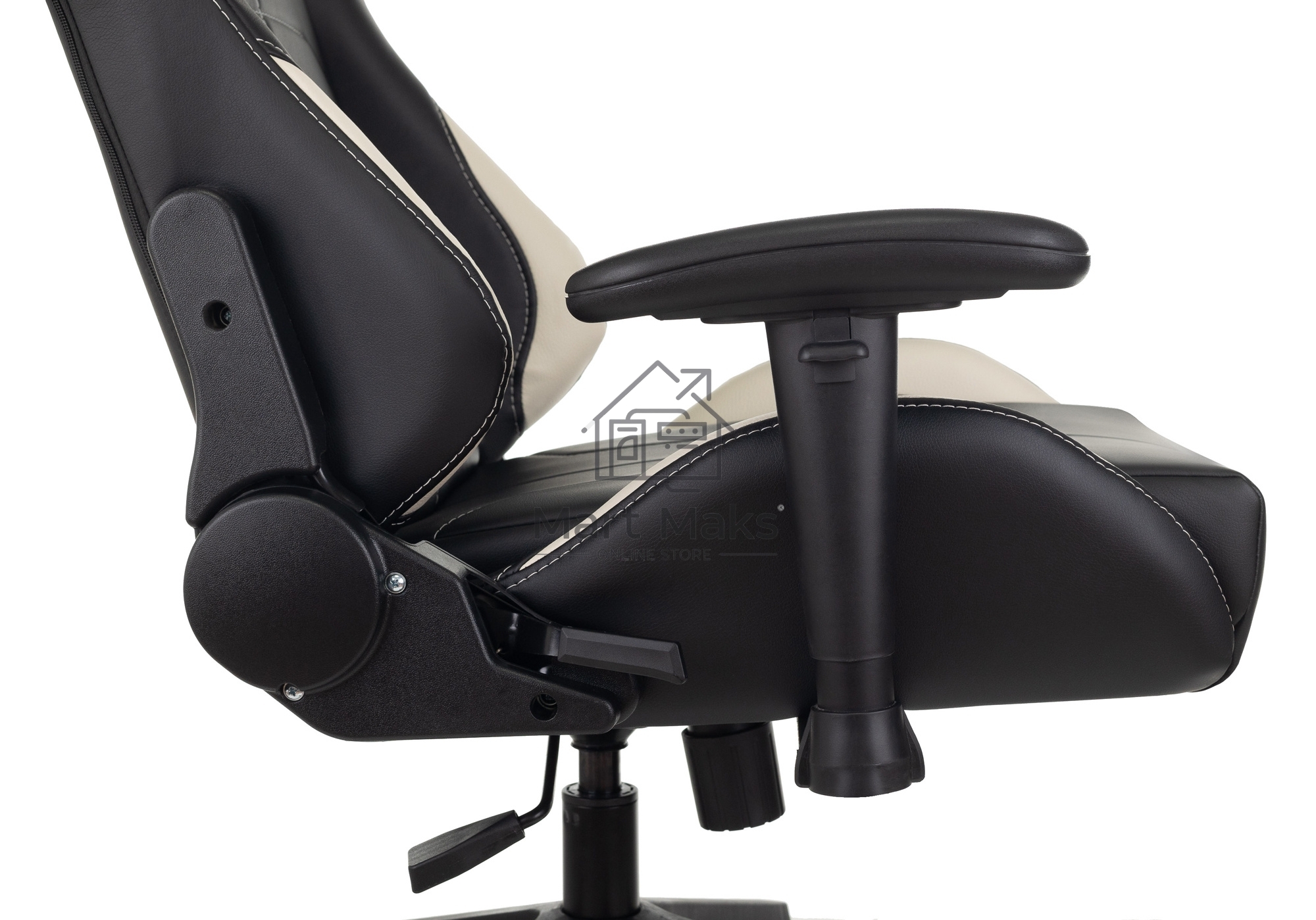 Кресло игровое Бюрократ VIKING 5 AERO WHITE черный/белый искусственная кожа