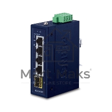 Коммутатор PLANET IGS-510TF IP30 Compact size 4-Port 10/100/1000T + 1-Port 100/1000X SFP Gigabit Ethernet Switch (-40~75 degrees C, dual 9~48V DC/24V AC)