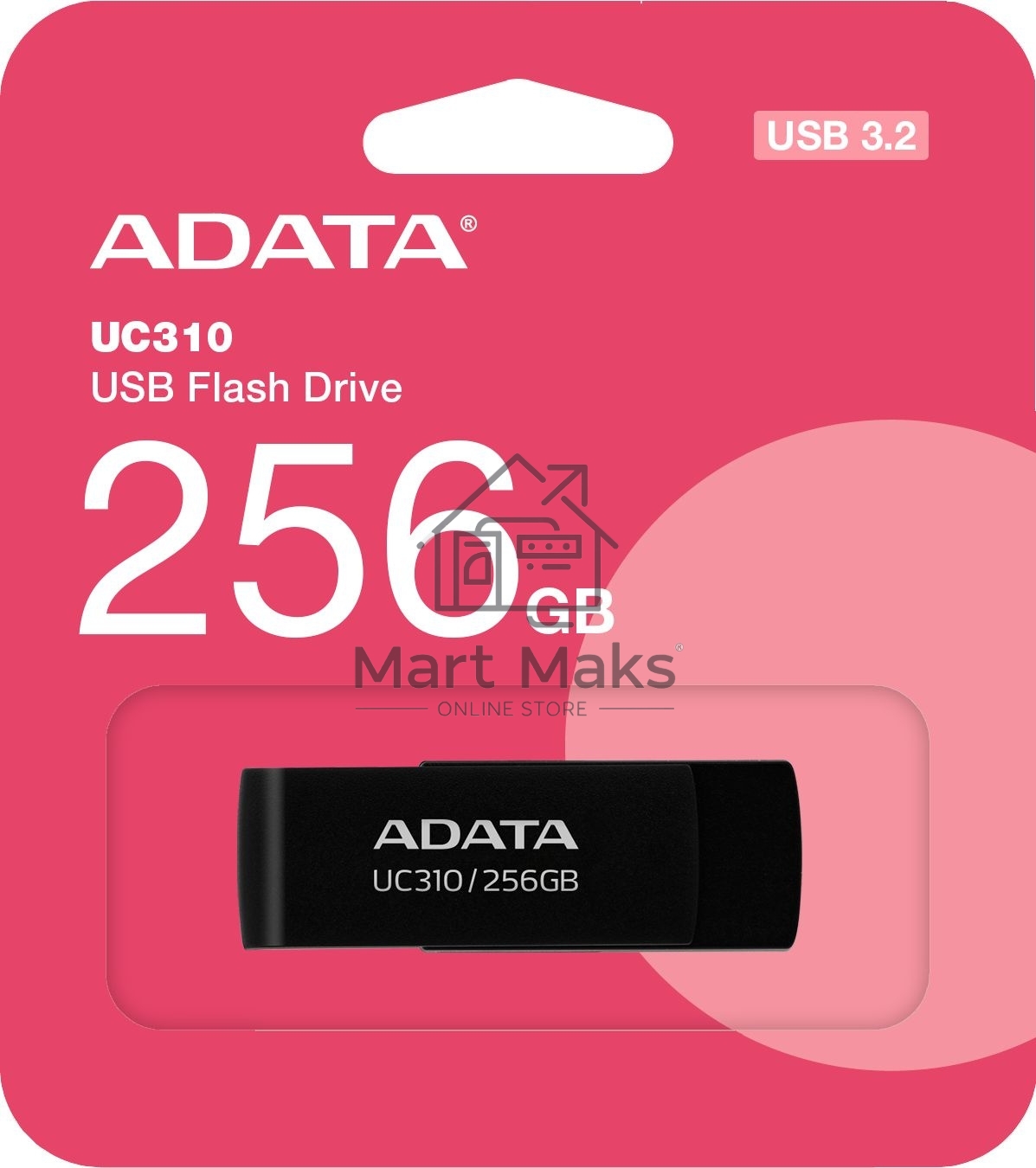 Флешка USB ADATA R/W 256GB USB 3.2 Gen1 UC310-256G-RBK черный