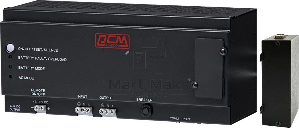 Источник бесперебойного питания Powercom DRU 500VA/300W, DIN Rail, 230V, RS-232, 2 year warranty (1114005)