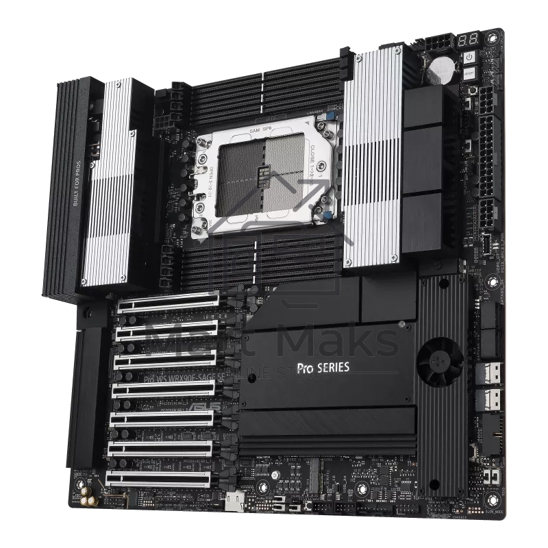Материнская плата ASUS Pro WS WRX90E-SAGE SE, sTR5, AMD WRX90, 8xDDR5, 4xSATA, 4xM.2, 6xPCI-E 5.0 x16, 1xPCI-E 5.0 x8, 1xVGA, 2xMiniDP, 3x 10Gb LAN, 6xUSB-A 3.2 Gen 2, 1xUSB-A 2.0, 2xUSB-C USB4, 2x3.5 мм, 5.1, SSI EEB