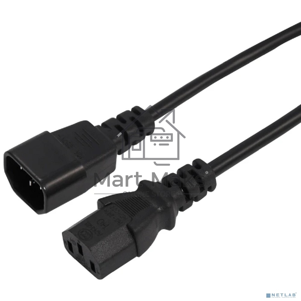 Шнур сетевой Rexant IEC 320 C13 – IEC 320 C14 3x0,75мм², длина 0,6м