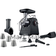 Мясорубка электрическая Bosch MFWS650B черный, 2100 Вт, 3.5 кг/мин, реверс, защита от перегрузки, насадки - 5