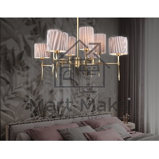 Люстра Ambrella light LH72383/8 BS/GR латунь/серый E14*8 max 40W D810*705
