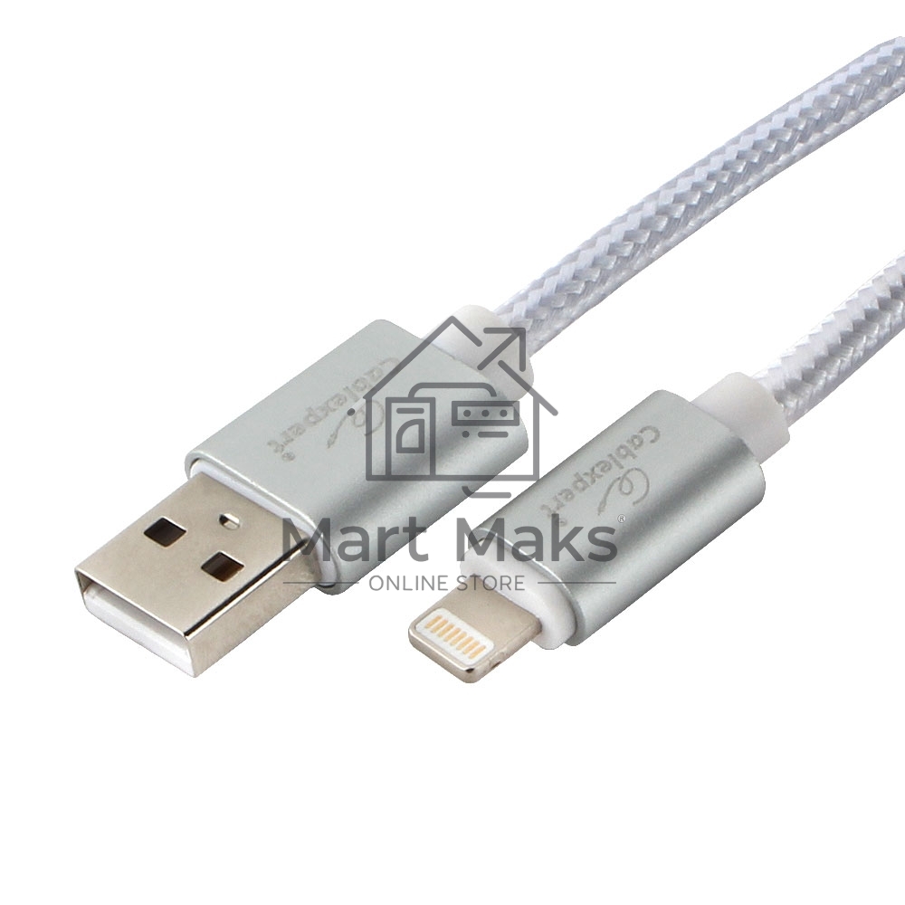 Кабель Cablexpert для Apple CC-U-APUSB02S-1.8M, AM/Lightning, серия Ultra, длина 1.8м, серебристый, блистер