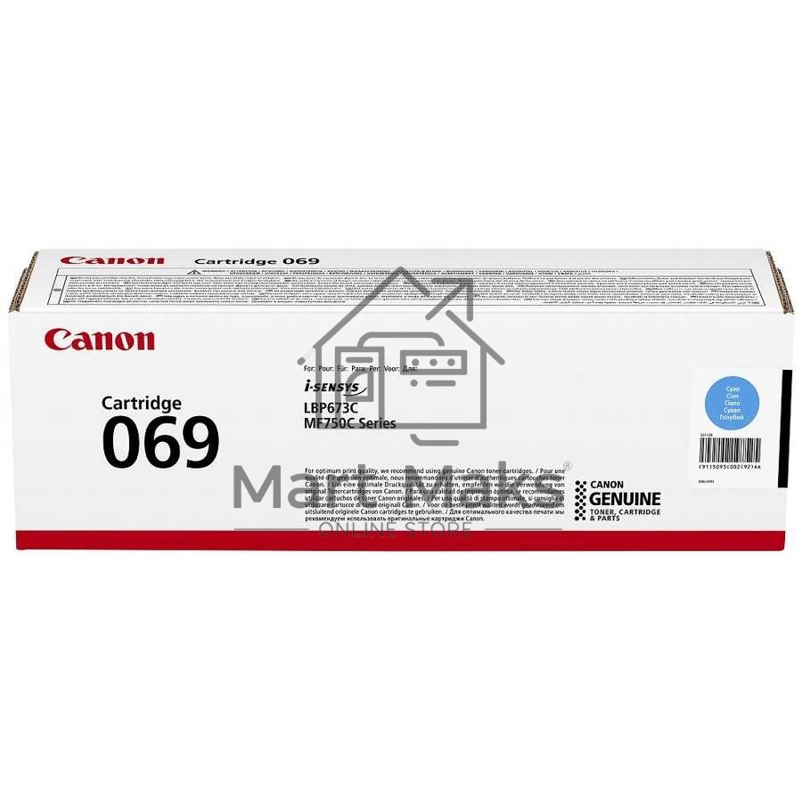 Картридж лазерный Canon 069C (5093C002) голубой (1900 стр.) для Canon MF752Cdw/754Cdw, LBP673Cdw