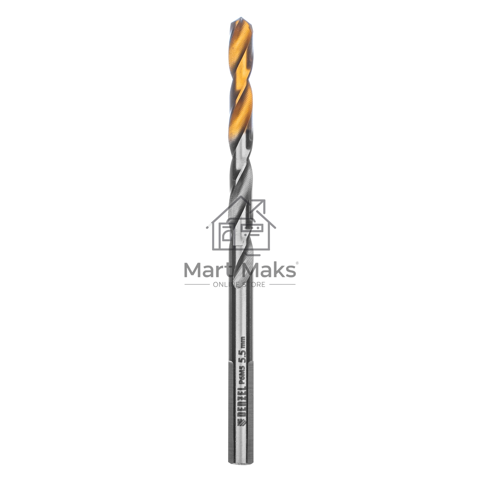 Сверло спиральное по металлу 5,5 x 93мм, Р6М5, Golden Tip Denzel