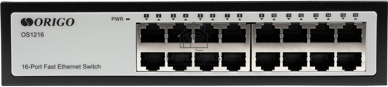 Неуправляемый коммутатор ORIGO OS1216/A1A 16x100Base-TX, корпус металл
