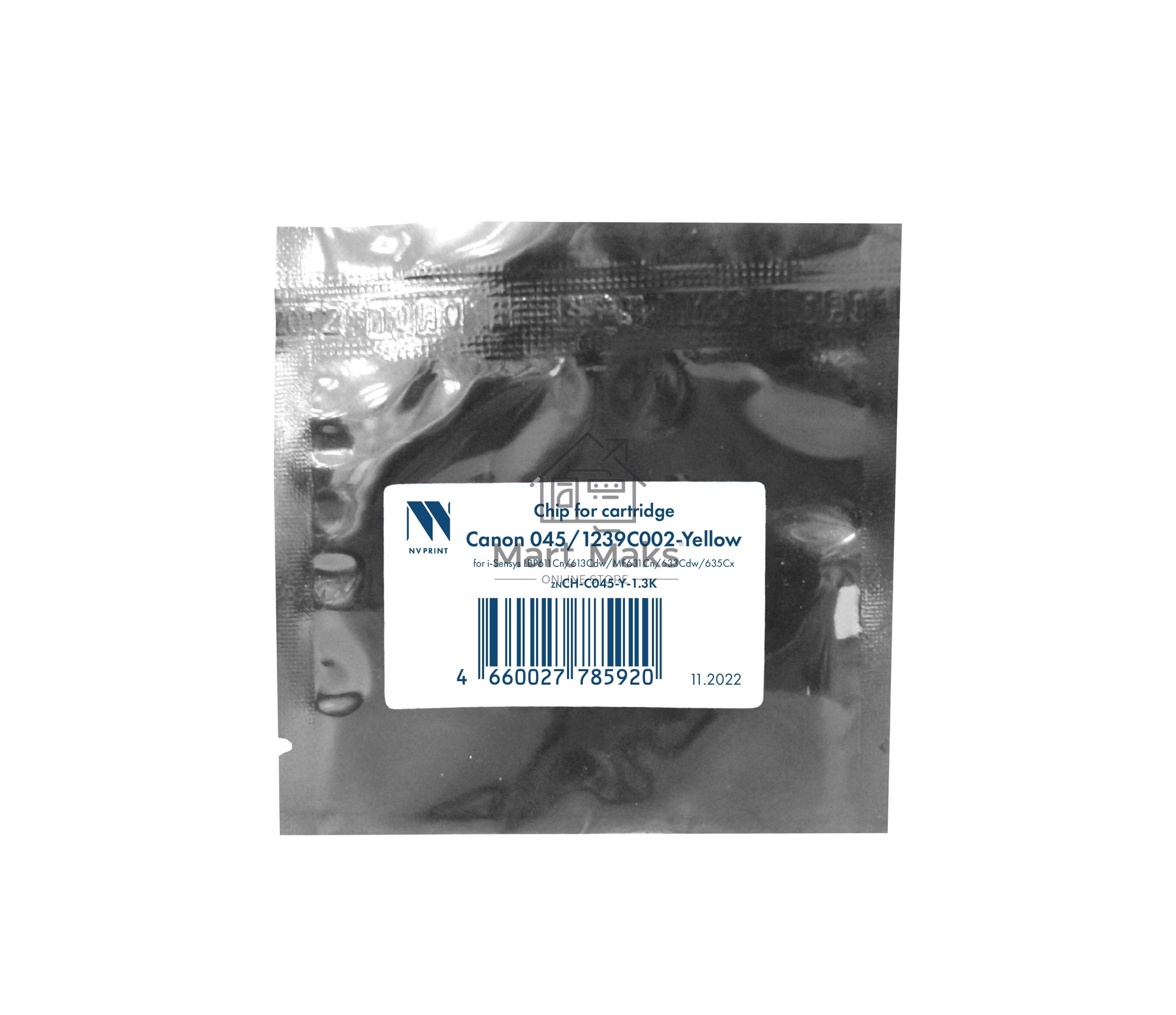 Чип Canon (045/1239C002) i-Sensys LBP611Cn/613Cdw/MF631Cn/633Cdw/635Cx Yellow (NV-CH-C045-Y-1.3K) (1.3K)