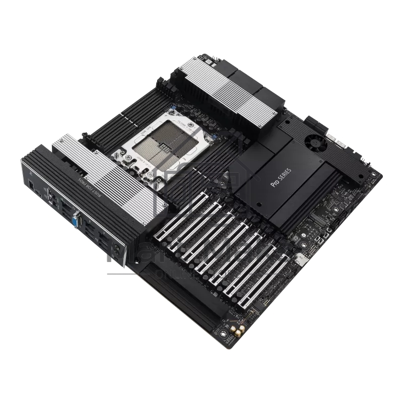 Материнская плата ASUS Pro WS WRX90E-SAGE SE, sTR5, AMD WRX90, 8xDDR5, 4xSATA, 4xM.2, 6xPCI-E 5.0 x16, 1xPCI-E 5.0 x8, 1xVGA, 2xMiniDP, 3x 10Gb LAN, 6xUSB-A 3.2 Gen 2, 1xUSB-A 2.0, 2xUSB-C USB4, 2x3.5 мм, 5.1, SSI EEB