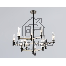 Люстра Ambrella light LH55505/12 SN/BK/CL сатин никель/черный/прозрачный E14*12 max 40W D860*905