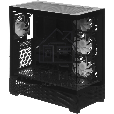 Корпус ACCORD ACC-ZA11B AR Black, Midi-Tower, чёрный, 4 x 120 мм