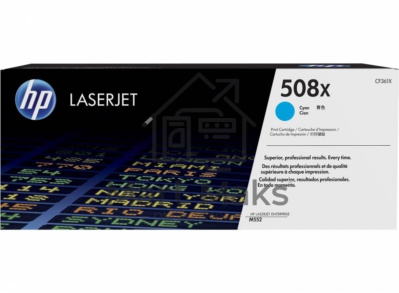 Тонер Картридж HP 508X CF361X голубой для HP CLJ M552/M553 (9500стр.)