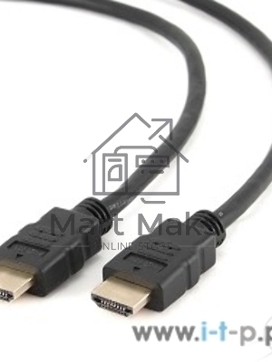 Кабель Cablexpert HDMI CC-HDMI4L-1M, 19M/19M, v2.0, серия Light, позол.разъемы, экран, 1м, черный, пакет