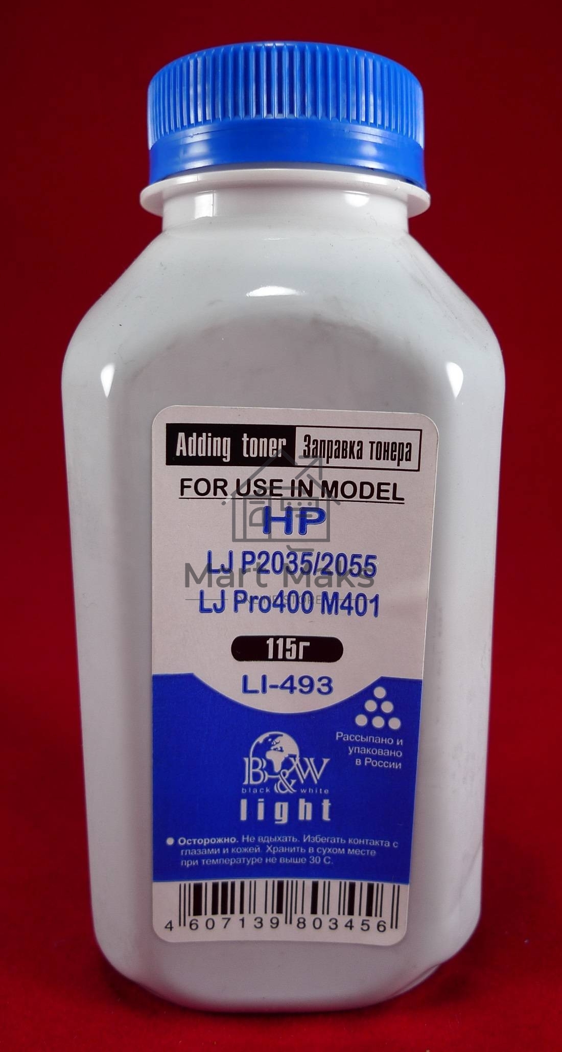 Тонер HP LJ P2035/2055/LJ Pro400 M401/M425 (флакон, 115г) B&W Light фас России