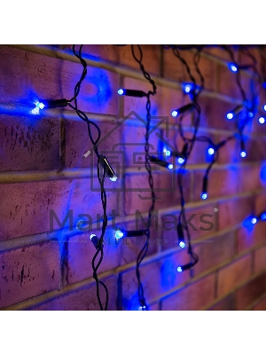 Гирлянда Neon-night Айсикл (бахрома) светодиодный, 4,8 х 0,6 м, черный провод, 230 В, диоды синие, 176 LED