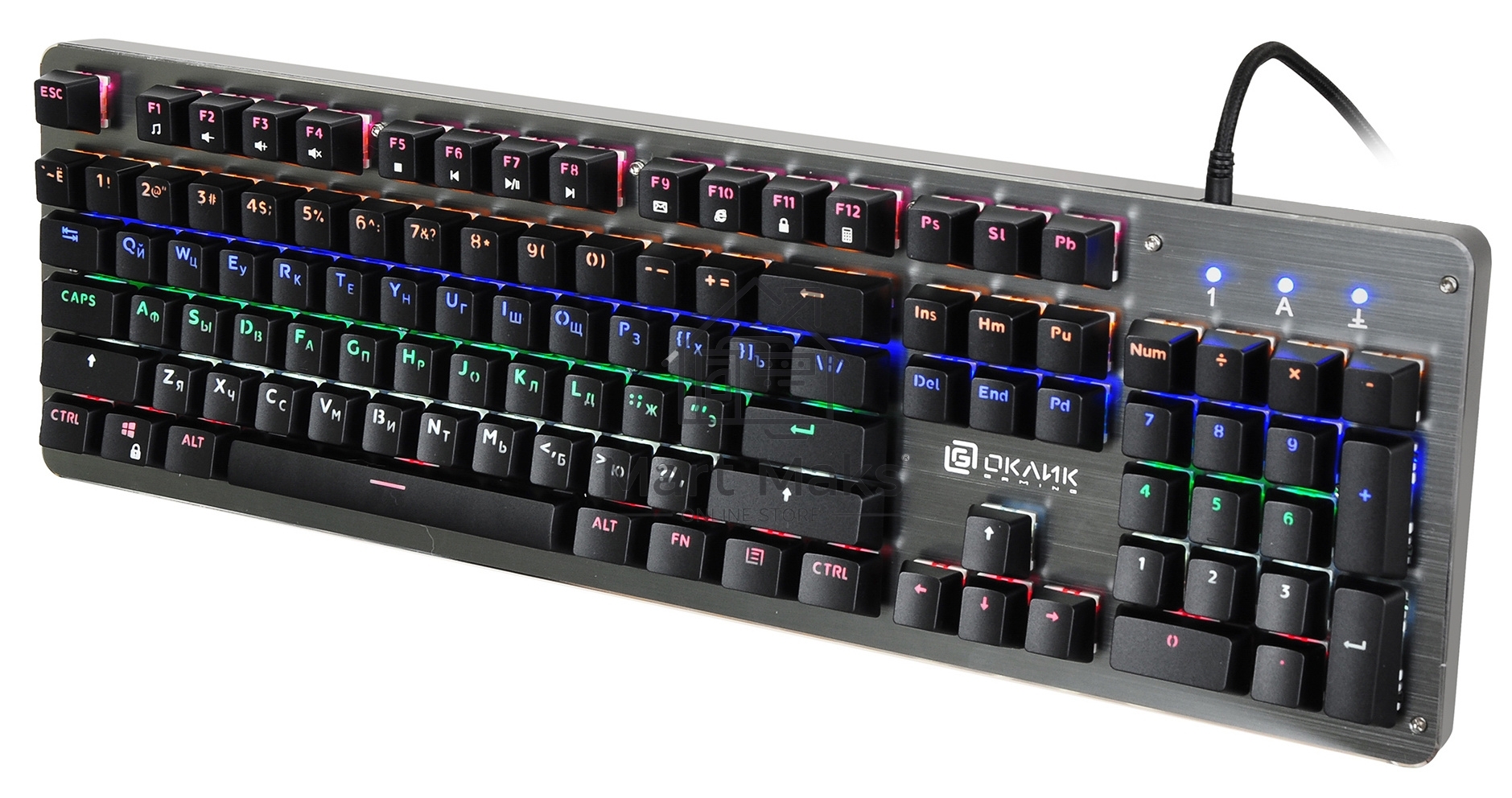 Клавиатура Oklick 970G DARK KNIGHT механическая черный USB Gamer LED