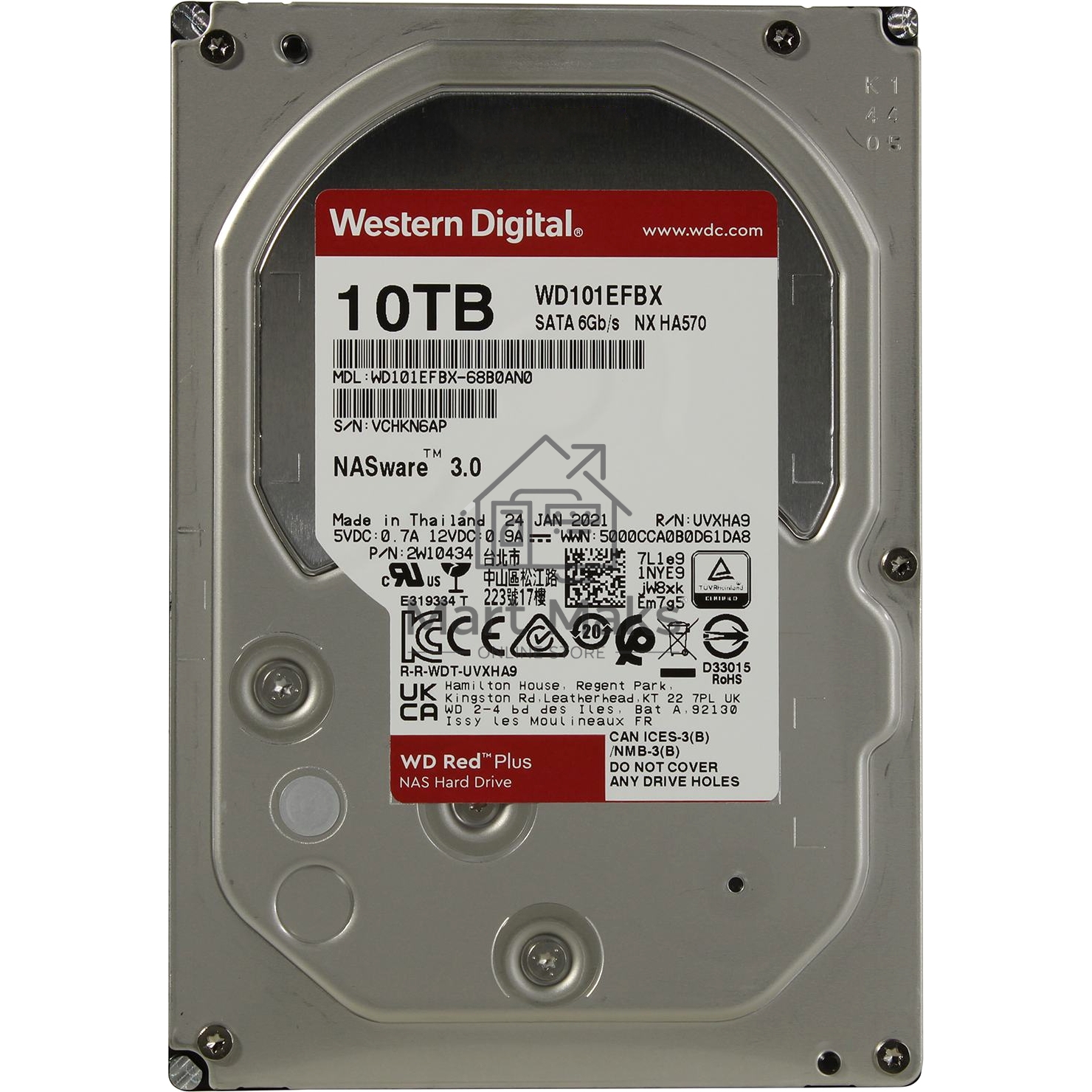 Жесткий диск Western Digital SATA 10TB 6GB/S 256MB RED WD101EFBX