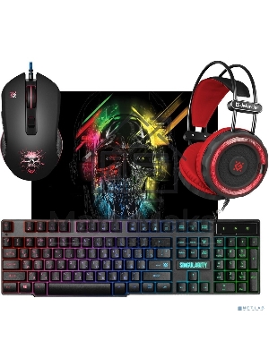 Игровой комплект Defender Гарнитура, мышь, клавиатура, ковер MKP-118