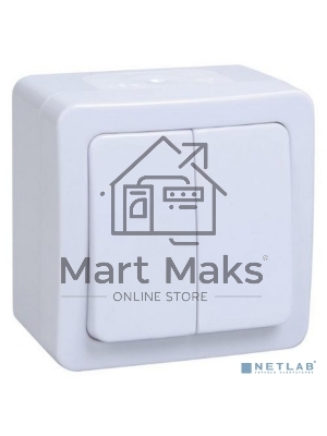 Выкл 2кл о/у IP54 (цвет клавиши:белый) ГЕРМЕС PLUS Iek EVMP20-K01-10-54-EC ВС20-2-0-ГПБ