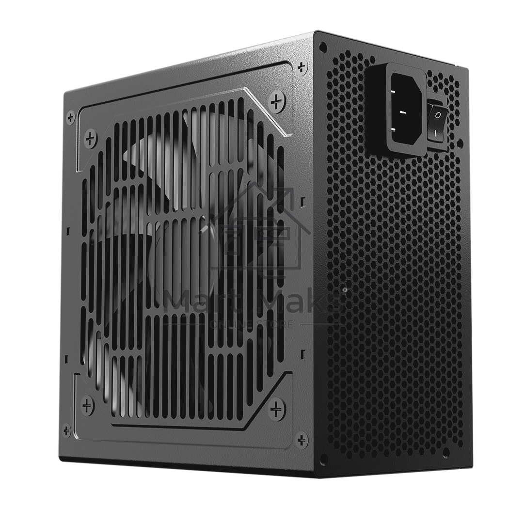 Блок питания PCCOOLER KF650, 650W 80 PLUS White (ATX, ATX 2.4, Non-modular, 1x24(20+4)pin 550mm, 1xCPU*2 8(4+4)pin 610+150mm, 2xPCIe 8(6+2)pin 510mm, 2xSATA*3+MOLEX4pin*1 450+150+150+150mm, Active, 120x120mm, 140x150x86mm, APFC, OVP, SCP, OPP (140-160%, 2