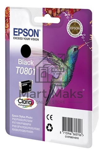 Картридж струйный Epson C13T08014011 черный для Epson St Ph P50/PX660/PX720WD (330стр.)