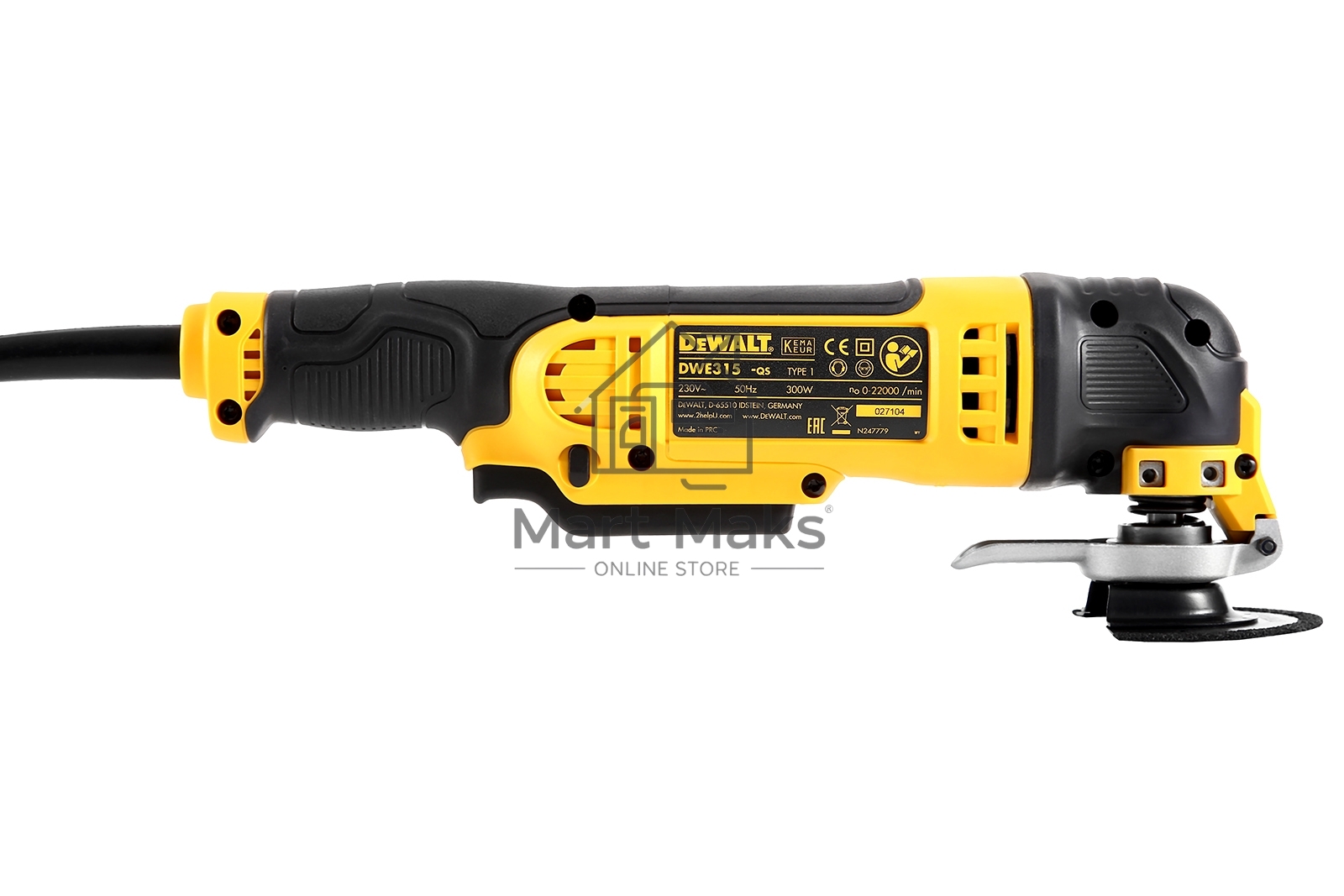 Многофункциональный инструмент DeWalt DWE315KT 300Вт желтый/черный