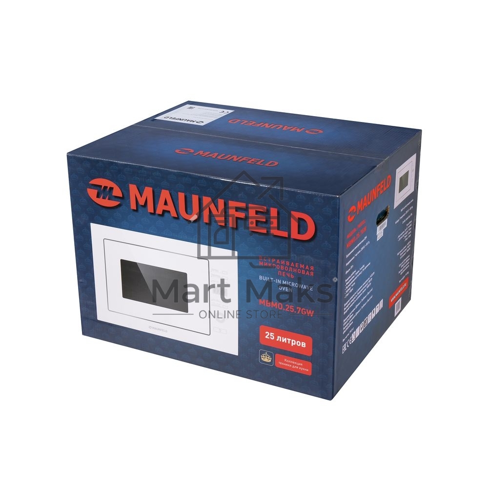 Микроволновая печь встраиваемая Maunfeld MBMO.25.7GW белый, 25 л, 900 Вт, переключатели - сенсор