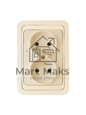 Розетка 2-м СП Mimoza 16А IP20 без заземл. крем/крем. Makel 25017