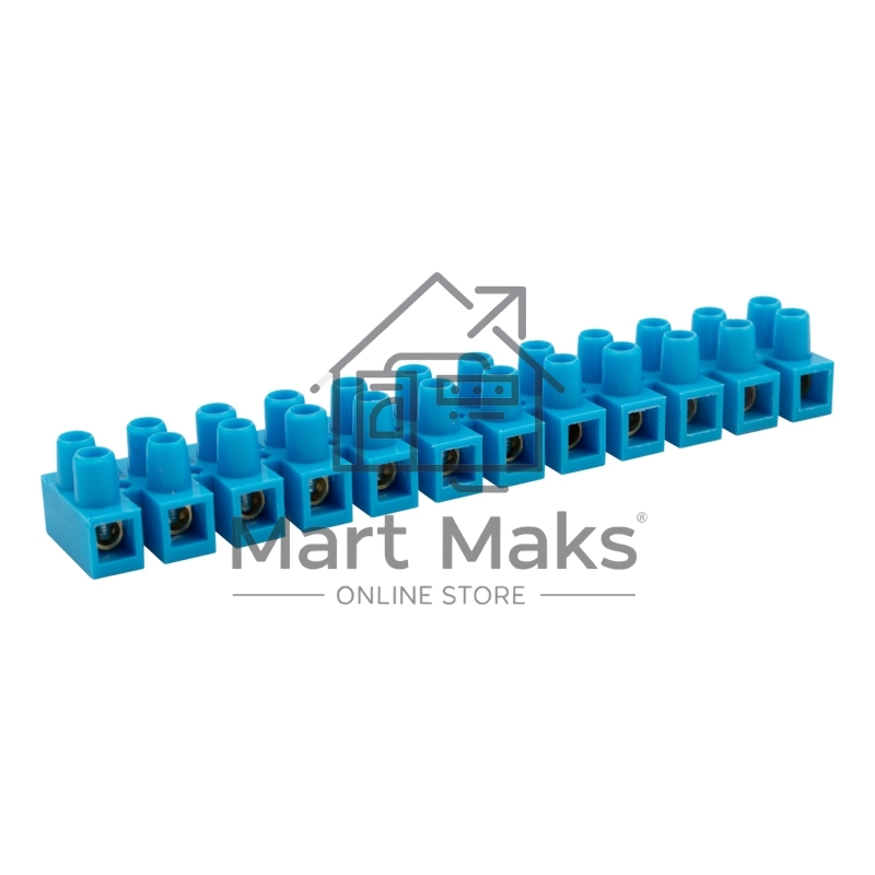 Клеммная винтовая колодка KВ-12 4-12, ток 16 A, полиэтилен синий Rexant (10 шт./уп.)