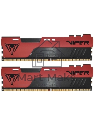 Оперативная память Patriot Viper Elite II, DDR4, 16Gb (2x8 Gb), 3200 MHz, CL18, DIMM, радиатор, красный, черный