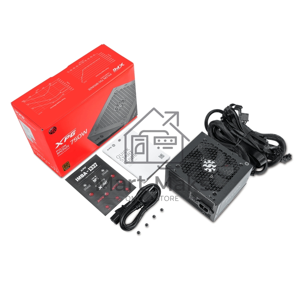 Блок питания ADATA XPG XPG 550 (PYLON550B-BKCEU), 550Вт, 80 PLUS Bronze, 120мм, черный