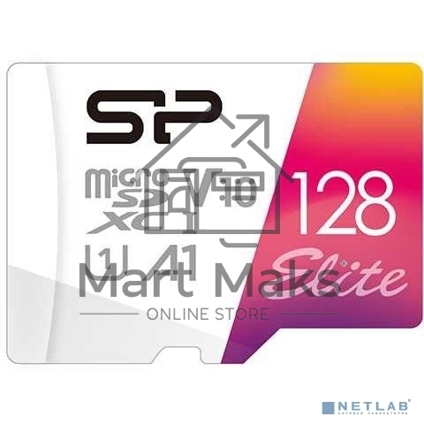 Флеш карта microSD 128GB Silicon Power Elite A1 microSDXC Class 10 UHS-I U3 100 Mb/s (SD адаптер)
