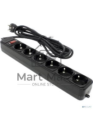 Сетевой фильтр ExeGate EX266864RUS SP-6-1.5B (6 розеток, 1.5м, евровилка, черный)