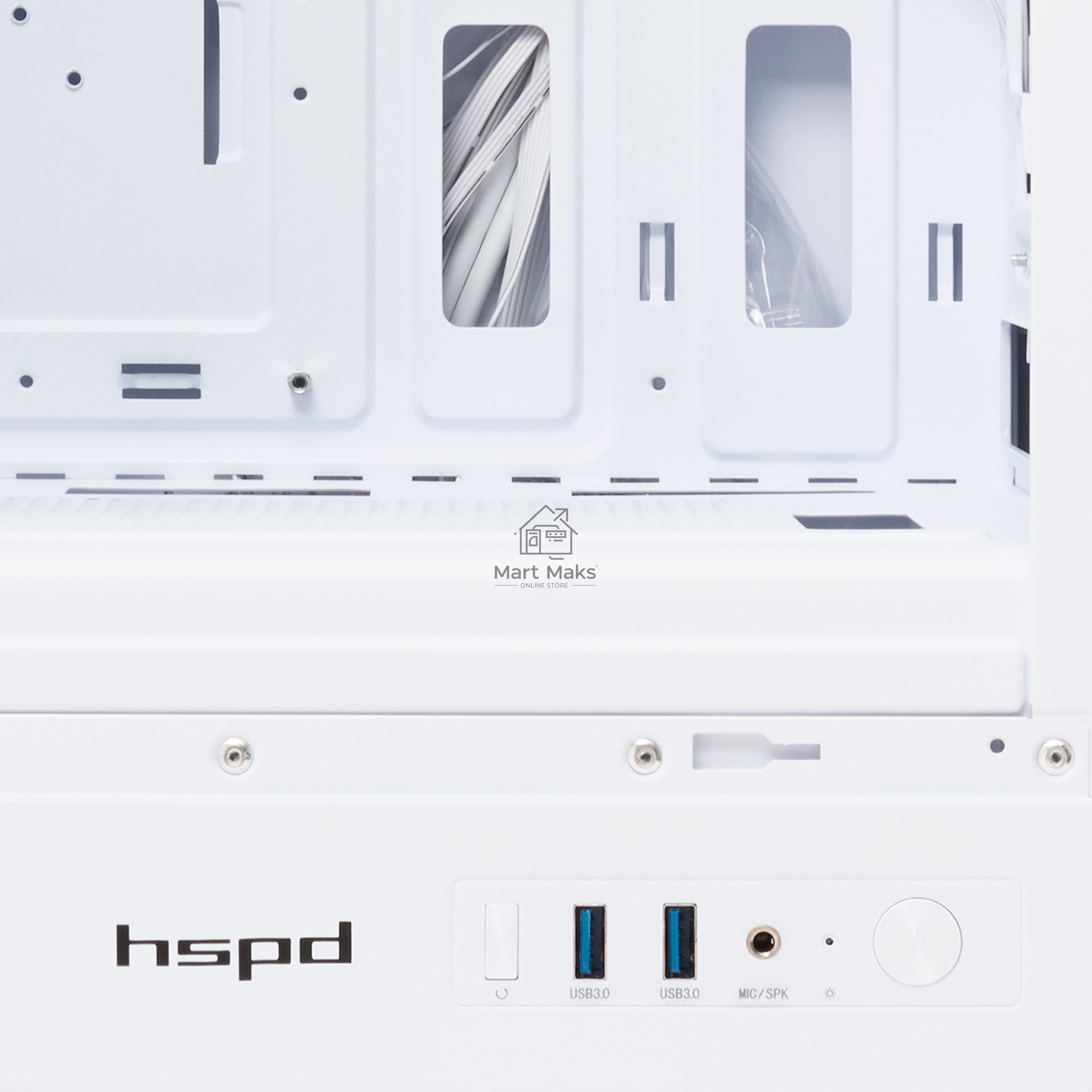 Компьютерный корпус  HSPD M510, Mesh Mid Tower, белый, TG, 0.5 SPCC, 4x120mm ARGB ATX, mATX, mITX 180/280/160mm 1x2.5