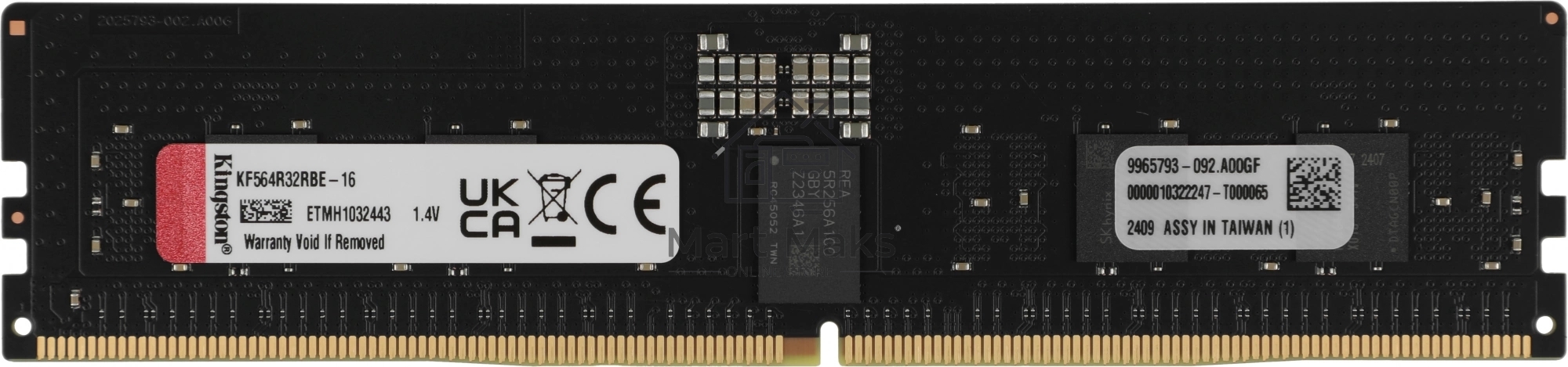 Оперативная память Kingston Fury Renegade Pro, DDR5, 16GB (1x16GB), 6400MHz, CL32, ECC, RDIMM