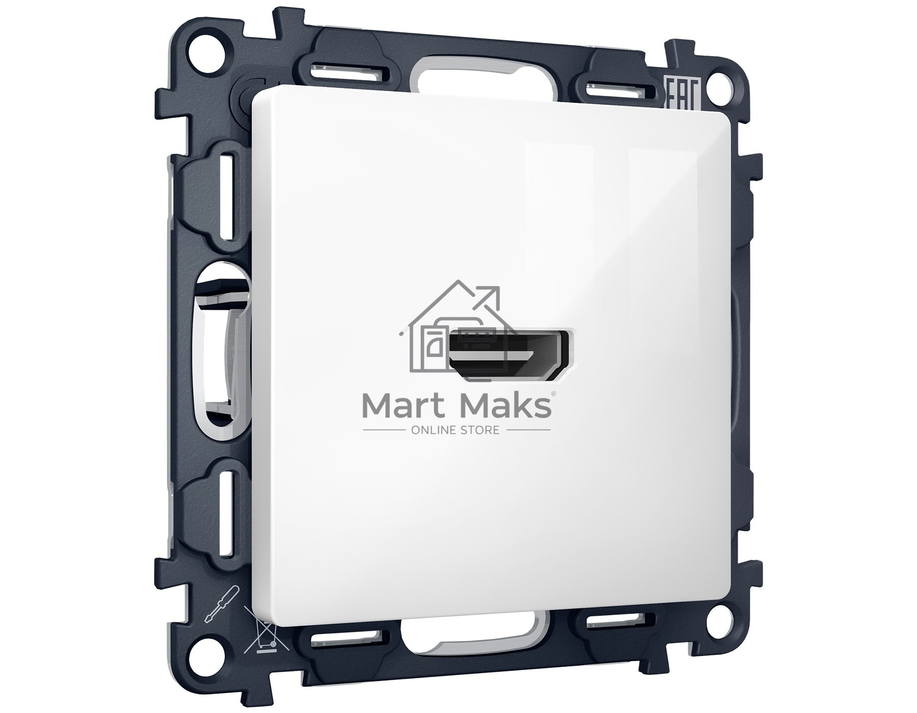 Комплект механизма розетки HDMI 2.0 ALFA Белый глянец 40V/500mA 2.0GHz 5-18Gbit/s QUANT (AP1140, VM222) MA114010