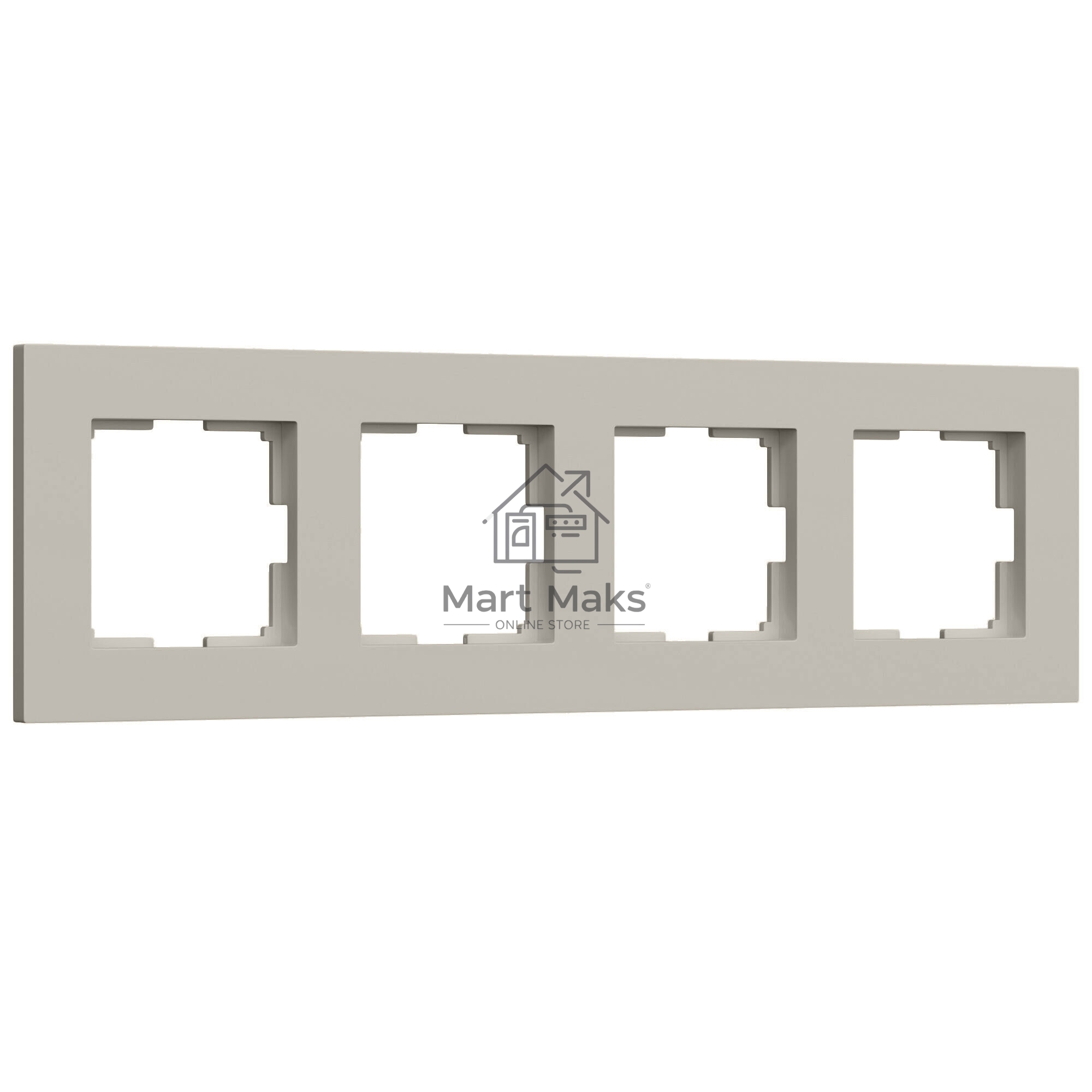Рамка на 4 поста Slab (дымчатый софт) W0042917
