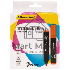 Текстовыделитель Silwerhof Prime 108031-06, скошенный пишущий наконечник, 1-4мм, оранжевый, коробка
