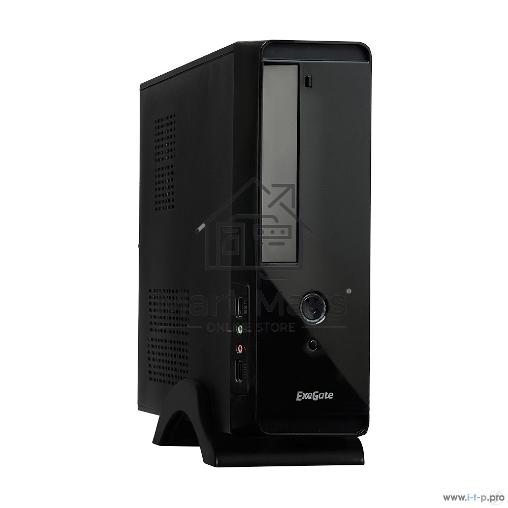 Компьютерный корпус Exegate EX268701RUS MiniITX Exegate MI-209 Black, miniITX/mATX, <M450, 80mm>, 2*USB, Audio